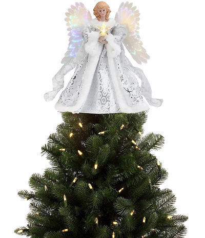 Mr. Christmas 12#double; Fiber Optic Animated White Angel Tree Topper