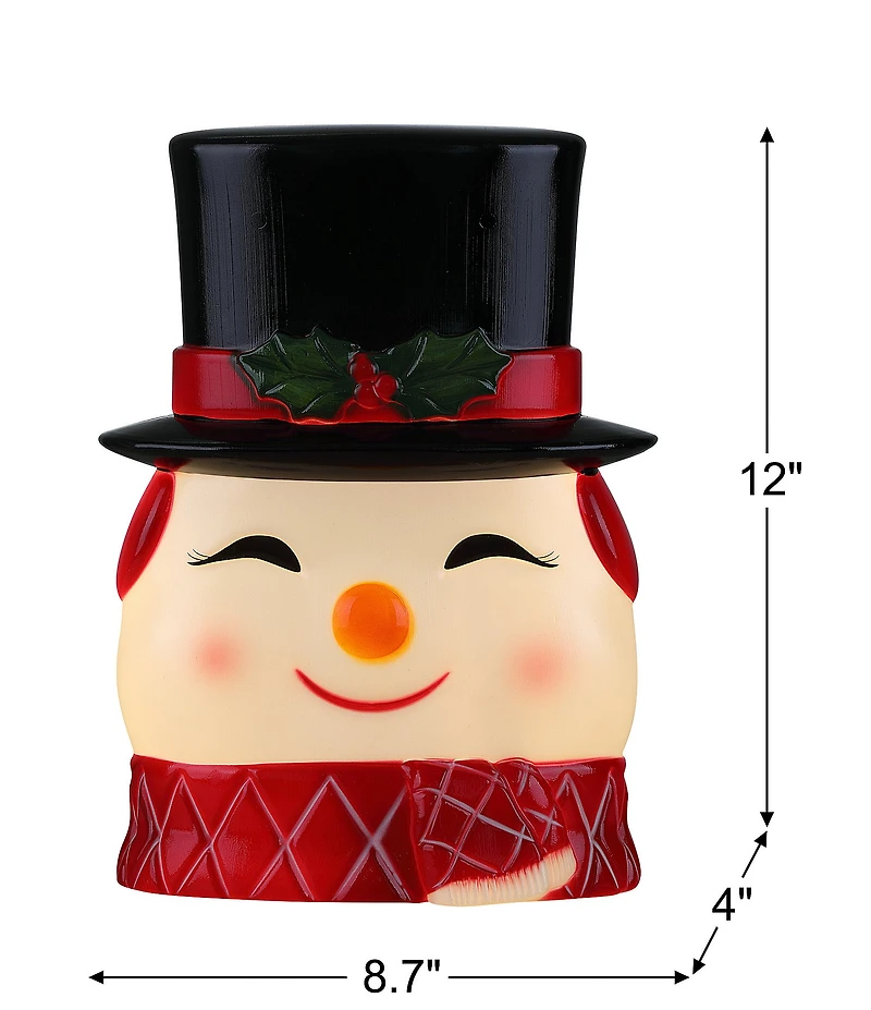 Mr. Christmas 12-inch Blow Mold Lit Snowman Tree Topper