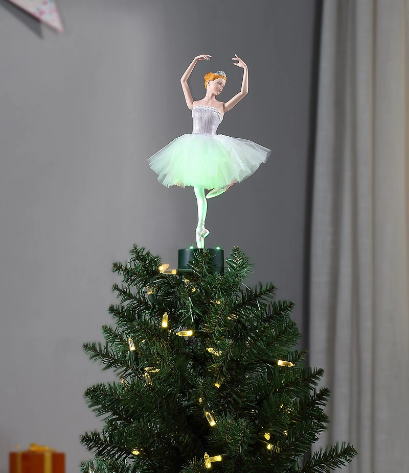 Mr. Christmas 12-Inch Fiber- Optic Animated Ballerina Tree Topper
