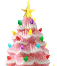 Mr. Christmas 12-Inch LED - Lightning Nostalgic Pink Ceramic Christmas Tree