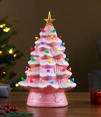 Mr. Christmas 12-Inch LED - Lightning Nostalgic Pink Ceramic Christmas Tree