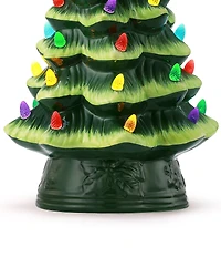 Mr. Christmas 12-Inch LED -Lightning Nostalgic Green Ceramic Christmas Tree
