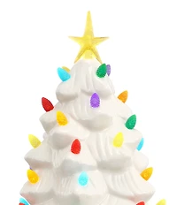 Mr. Christmas 12-Inch LED -Lightning Nostalgic White Ceramic Christmas Tree