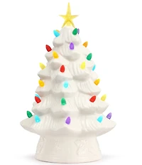 Mr. Christmas 12-Inch LED -Lightning Nostalgic White Ceramic Christmas Tree