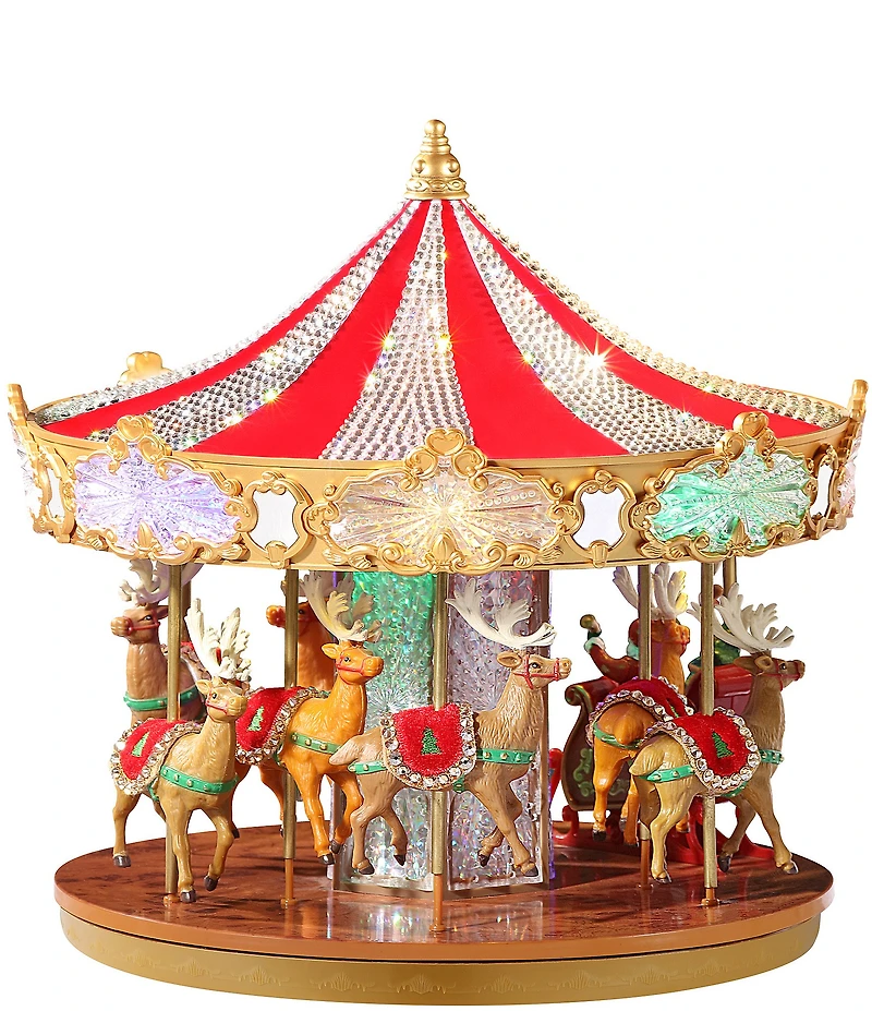 Mr. Christmas 12#double; LED Lighted Animated Crystal Very Merry Musical Carousel Figurine
