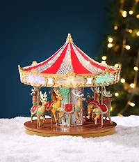 Mr. Christmas 12#double; LED Lighted Animated Crystal Very Merry Musical Carousel Figurine