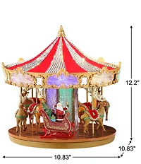 Mr. Christmas 12#double; LED Lighted Animated Crystal Very Merry Musical Carousel Figurine