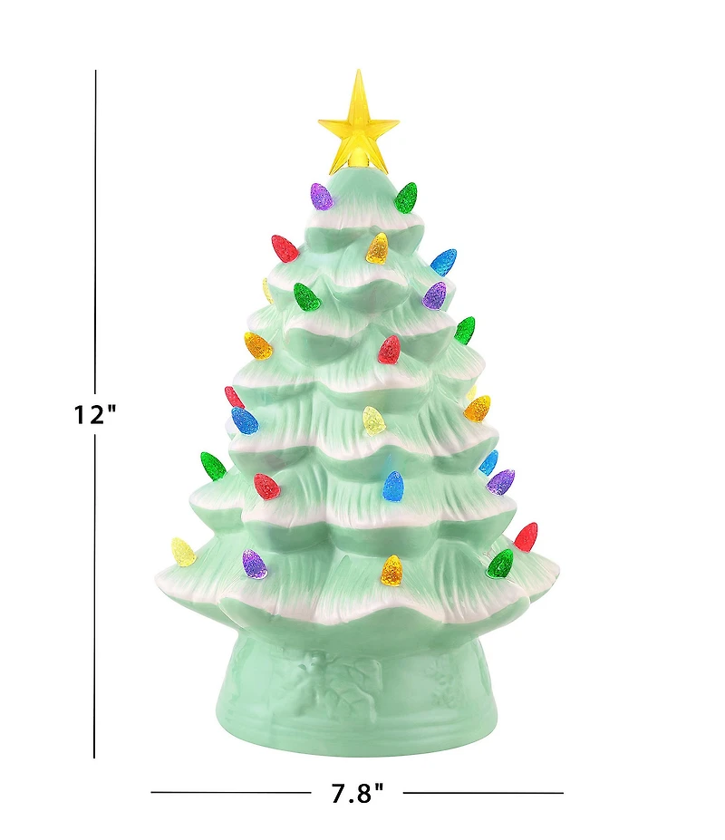 Mr. Christmas 12#double; LED Lighted Nostalgic Christmas Tree - Seafoam