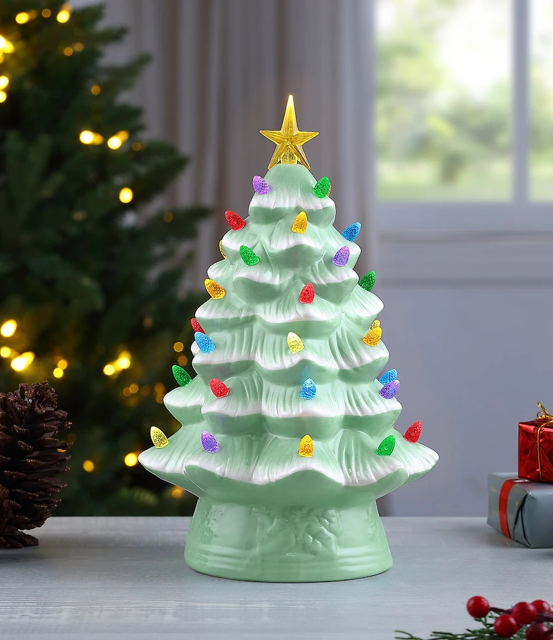 Mr. Christmas 12#double; LED Lighted Nostalgic Christmas Tree - Seafoam
