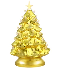 Mr. Christmas 14 in. Shatterproof Nostalgic Gold Tree Tabletop Decor