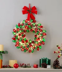 Mr. Christmas 17 in. Retro C9 Bulb Red & Green Wreath