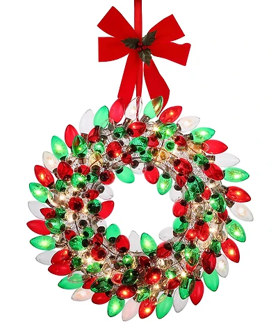 Mr. Christmas 17 in. Retro C9 Bulb Red & Green Wreath