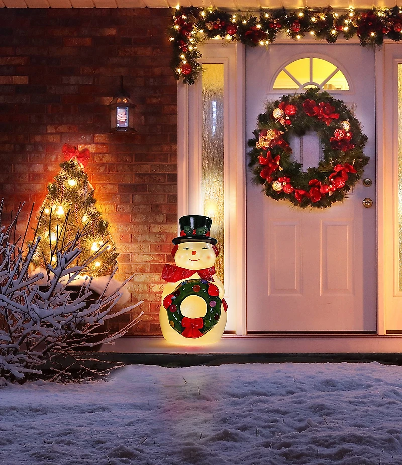 Mr. Christmas 24-inch Lit Snowman Blow Mold Decor