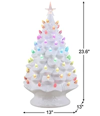 Mr. Christmas 24-inch Nostalgic Ceramic Tree with RGB Lightshow Tabletop Decor