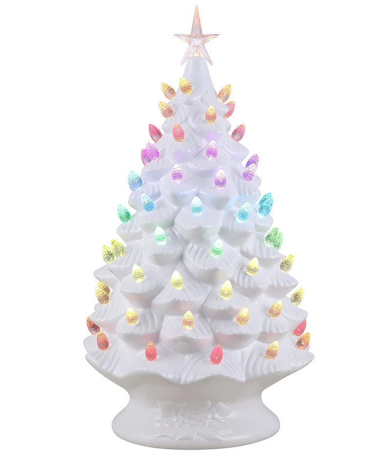 Mr. Christmas 24-inch Nostalgic Ceramic Tree with RGB Lightshow Tabletop Decor