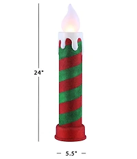 Mr. Christmas 24#double; LED Lighted Striped Blow Mold Candle