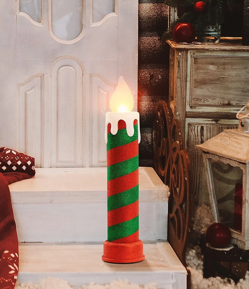 Mr. Christmas 24#double; LED Lighted Striped Blow Mold Candle