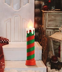 Mr. Christmas 24#double; LED Lighted Striped Blow Mold Candle