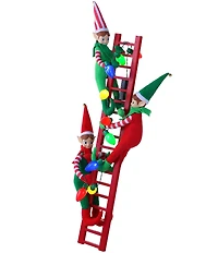 Mr. Christmas 27-Inch Tree Trimmer Elves On A Ladder LED Illuminated Decoration
