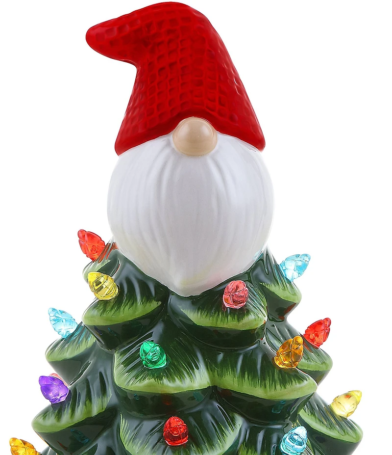 Mr. Christmas 8.5#double; LED Lighted Nostalgic Ceramic Gnome Tree