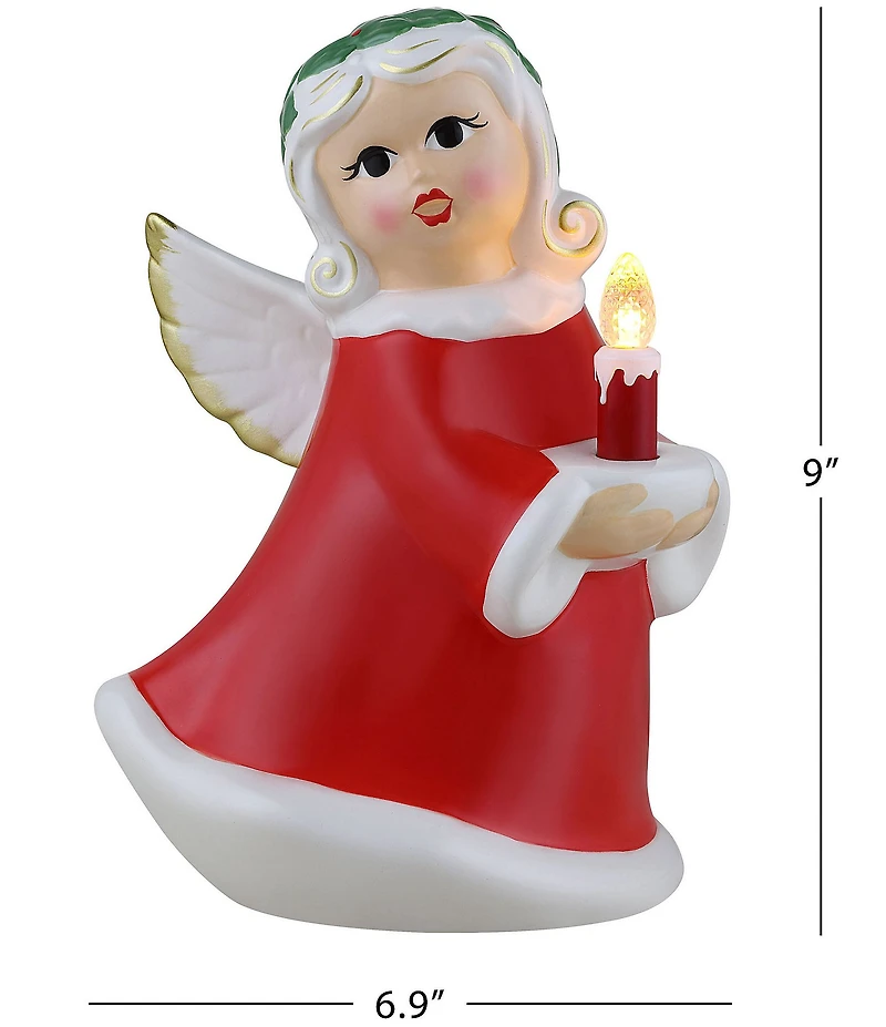 Mr. Christmas 9-inch LED Lighted Nostalgic Ceramic Angel Figurine