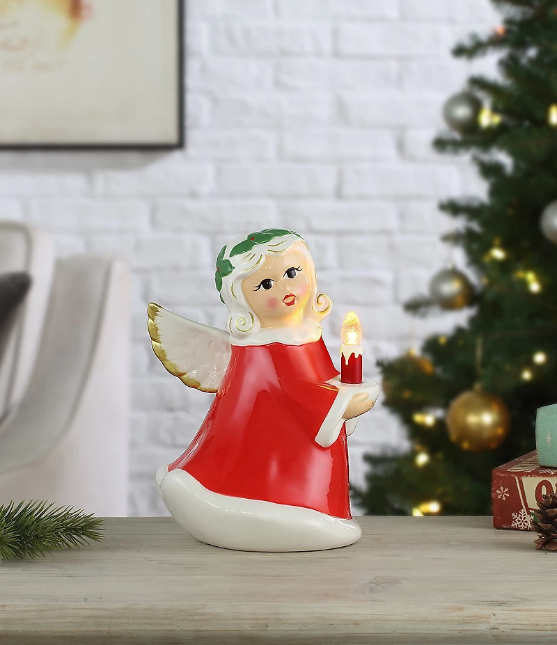 Mr. Christmas 9-inch LED Lighted Nostalgic Ceramic Angel Figurine