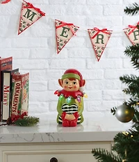 Mr. Christmas 9#double; Light Up Nostalgic Ceramic Elf Figure