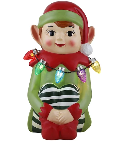 Mr. Christmas 9#double; Light Up Nostalgic Ceramic Elf Figure