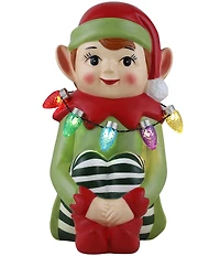 Mr. Christmas 9#double; Light Up Nostalgic Ceramic Elf Figure