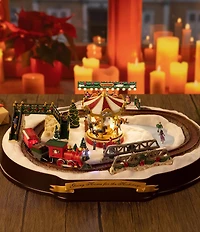 Mr. Christmas 90th Anniversary Going Home for the Holidays Animated Winter Wonderland Train and Carousel