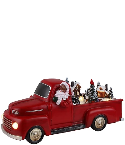 Mr. Christmas Animated African American Santa Nostalgic Red Truck