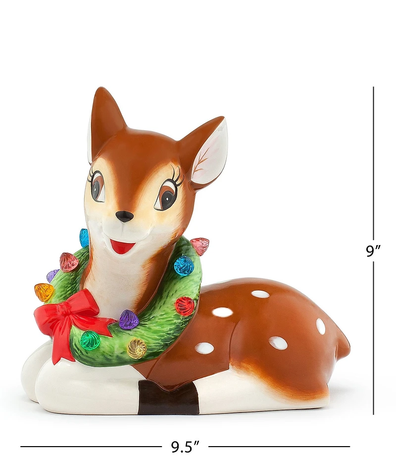 Mr. Christmas Battery-Operated 9-Inch Nostalgic Ceramic Lit Reindeer Figurine