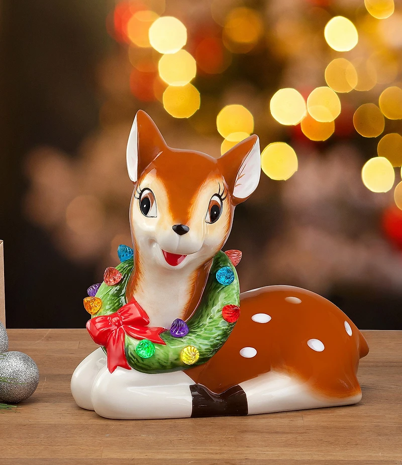 Mr. Christmas Battery-Operated 9-Inch Nostalgic Ceramic Lit Reindeer Figurine