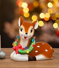 Mr. Christmas Battery-Operated 9-Inch Nostalgic Ceramic Lit Reindeer Figurine