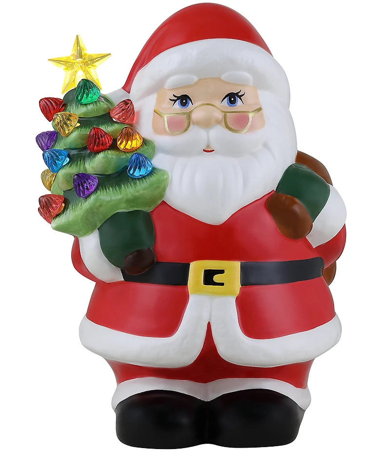 Mr. Christmas Battery-Operated 9-Inch Nostalgic Ceramic Lit Santa Figurine