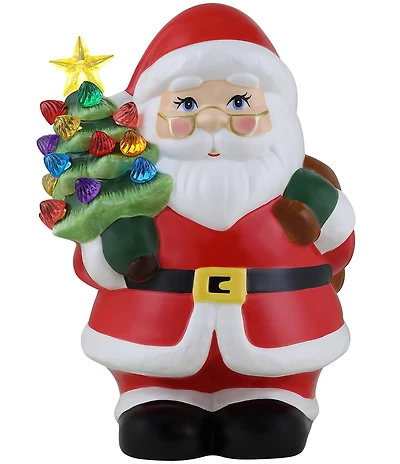 Mr. Christmas Battery-Operated 9-Inch Nostalgic Ceramic Lit Santa Figurine