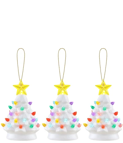 Mr. Christmas LED Light Up Nostalgic Trees Ornaments, Set of 3