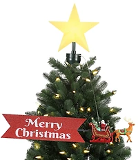 Mr. Christmas LED Lighted & Animated Santa's Sleigh Tree Topper