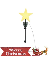 Mr. Christmas LED Lighted & Animated African American Santa Sleigh Tree Topper with Banner