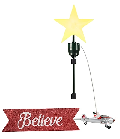 Mr. Christmas LED Lighted & Animated Biplane Tree Topper