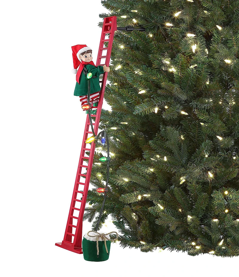 Mr. Christmas LED Lighted and Animated Ladder Climbing Elf Musical Decor