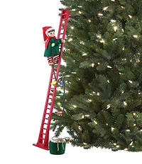 Mr. Christmas LED Lighted and Animated Ladder Climbing Elf Musical Decor