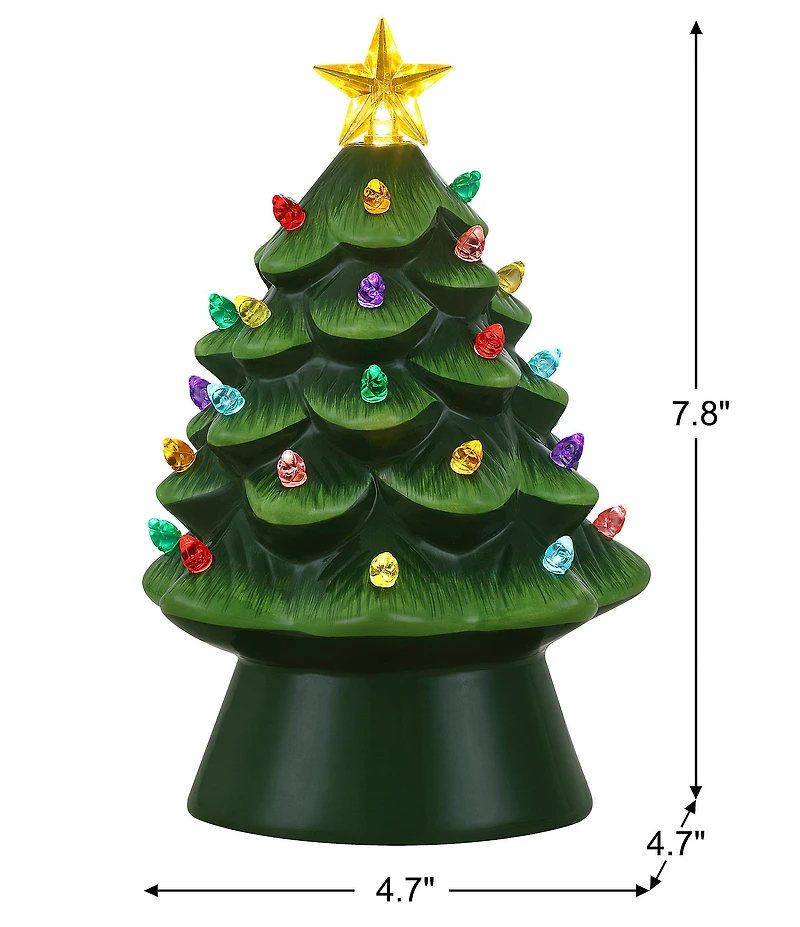 Mr. Christmas LED Lighted Nostalgic Ceramic Green Tree Tabletop Decor