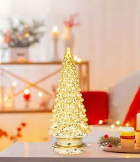 Mr. Christmas Mercury Glass Tree with Twinkling Lights Tabletop Decor, 16#double;