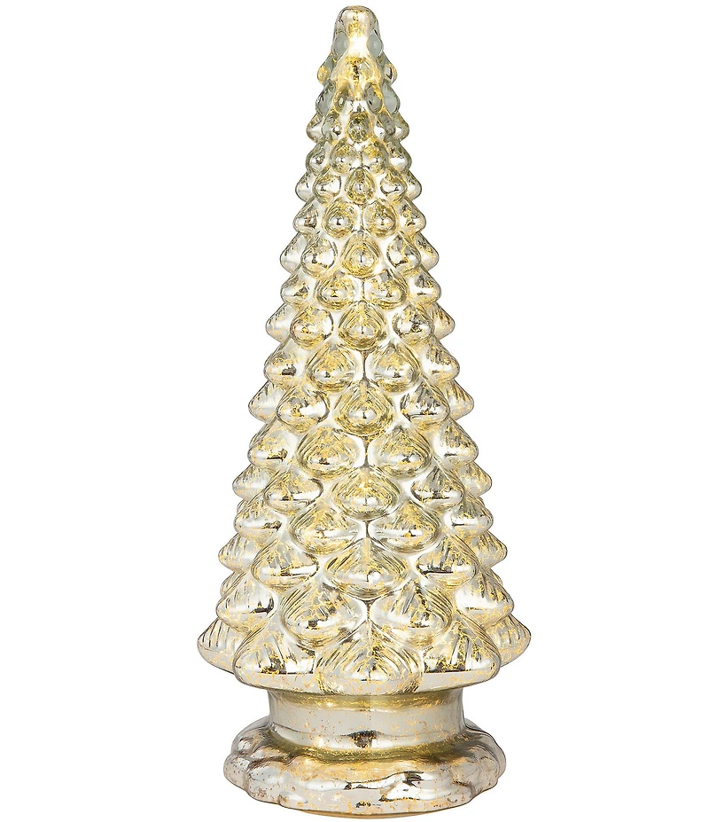 Mr. Christmas Mercury Glass Tree with Twinkling Lights Tabletop Decor, 16#double;