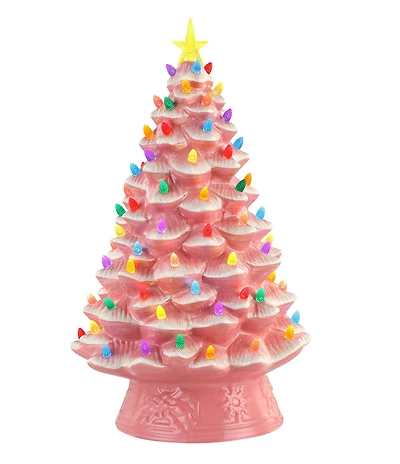 Mr. Christmas Nostalgic 18#double; Ceramic LED Tabletop Christmas Tree, White