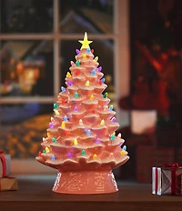 Mr. Christmas Nostalgic 18#double; Ceramic LED Tabletop Christmas Tree, White