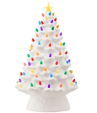 Mr. Christmas Nostalgic 18#double; Ceramic LED Tabletop Christmas Tree, White