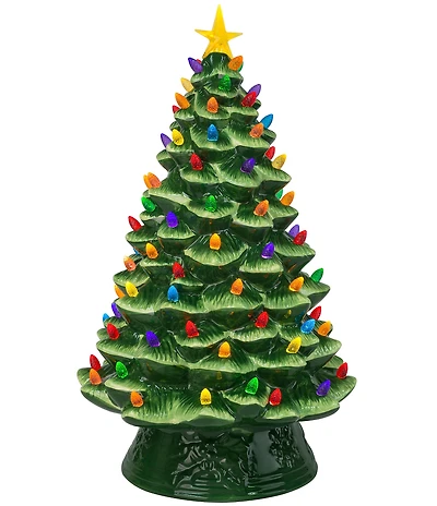 Mr. Christmas Nostalgic Ceramic LED Tabletop Christmas Tree, 18#double;