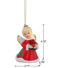 Mr. Christmas Nostalgic Ceramic Lit Angel with Candle Tree Ornament